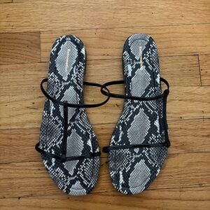 Reformation Snake Print Sandals Size 9.5